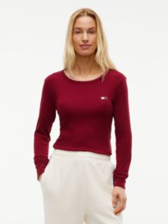 Heritage Ribbed Long Sleeve Lounge T-Shirt — Red 1