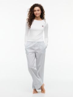 Heritage Ribbed Long Sleeve Lounge T-Shirt — White 2
