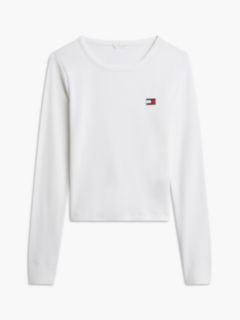 Heritage Ribbed Long Sleeve Lounge T-Shirt — White 5