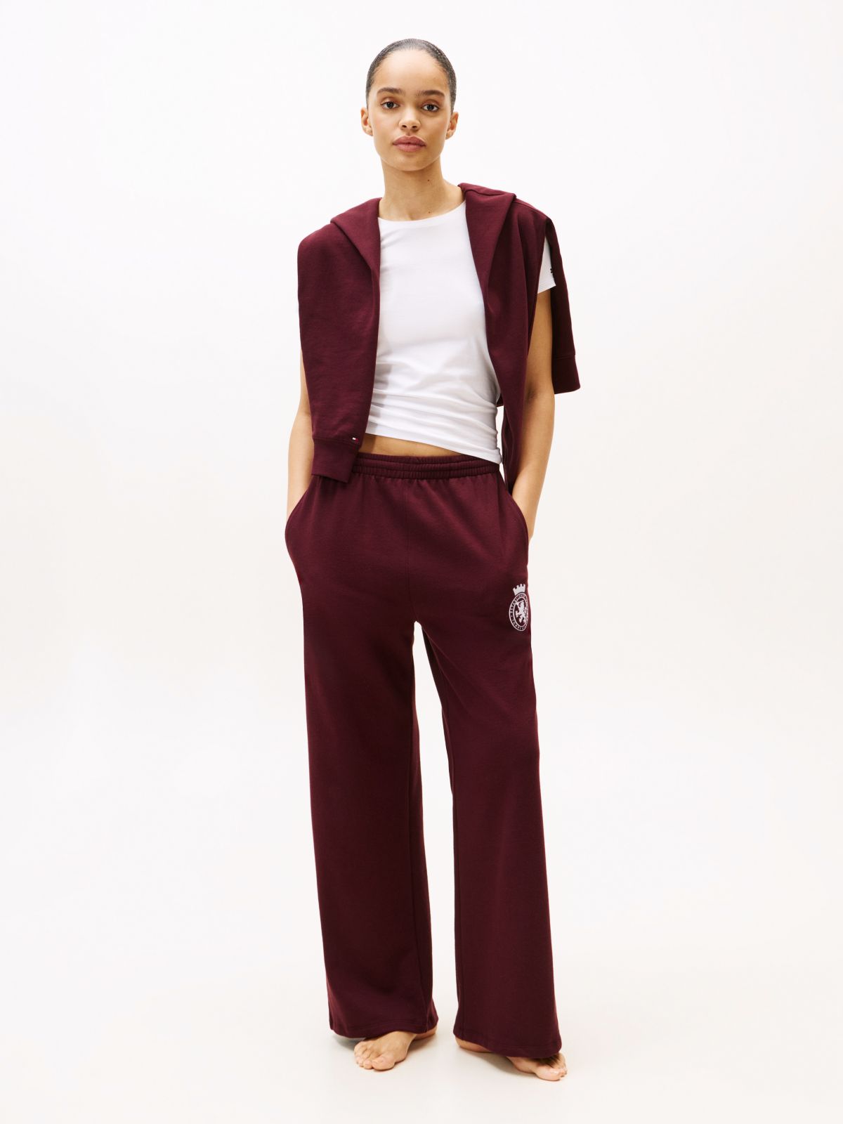 TH Crest Wide Leg Joggers — Brown