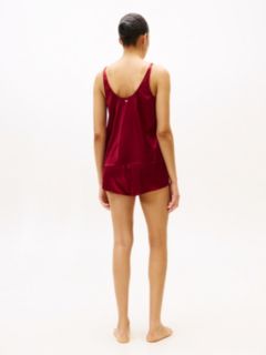 Silk Blend Cami Pyjama Set — Red 4