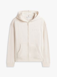 Essential Logo Zip-Thru Lounge Hoody — Beige 5