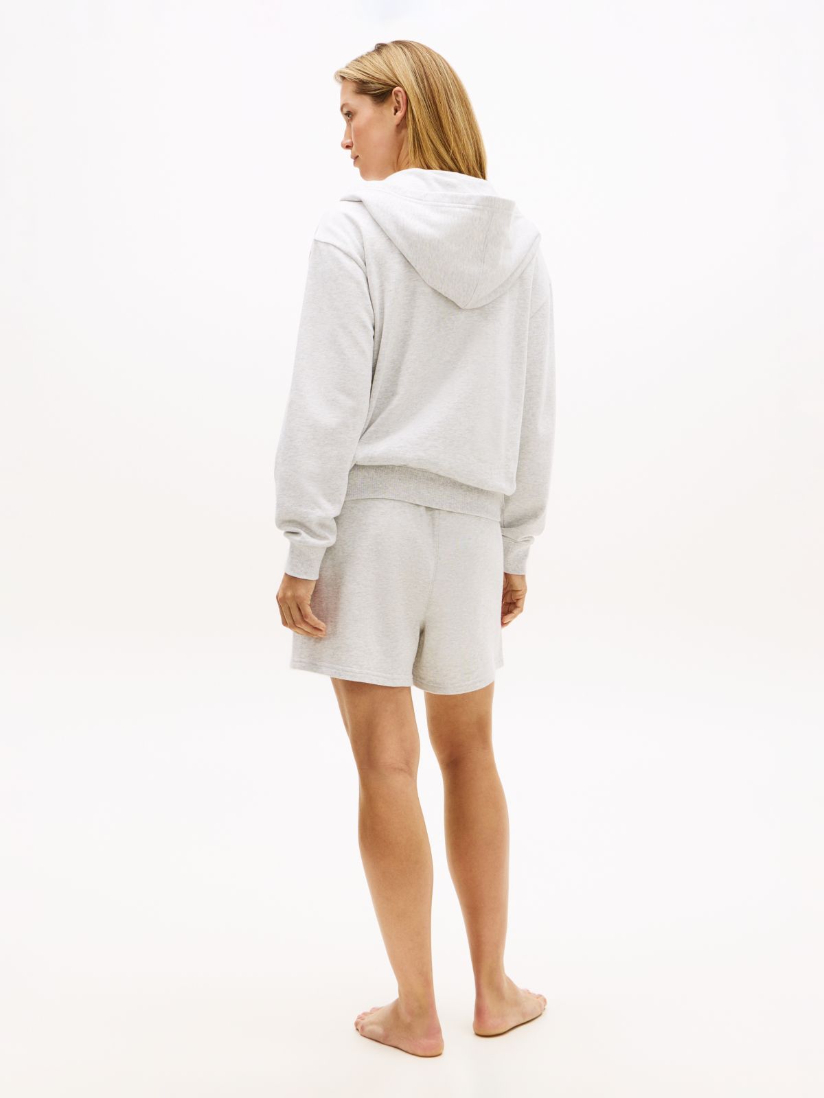 Essential Logo Zip-Thru Lounge Hoody — Grey