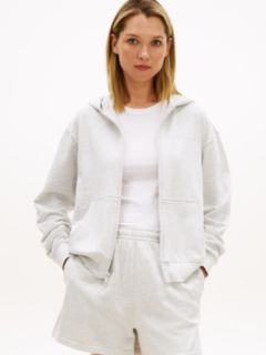 Essential Logo Zip-Thru Lounge Hoody — Grey 1