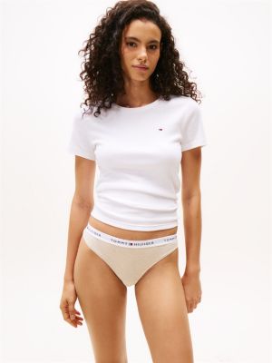 multi 3-pack essential logo waistband thongs gift box for women tommy hilfiger