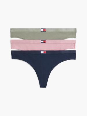 lot de 3 strings heritage à logo white pour femmes tommy hilfiger