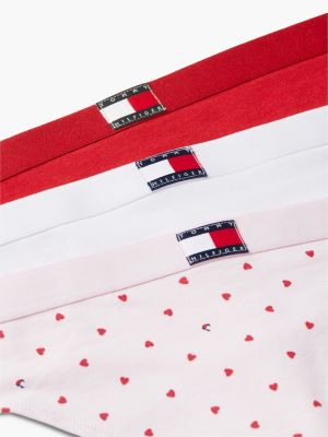 white 3-pack heritage logo thongs for women tommy hilfiger