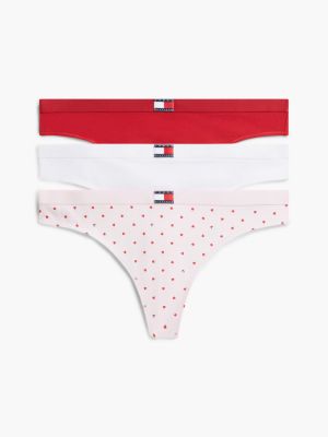 lot de 3 strings heritage à logo white pour femmes tommy hilfiger