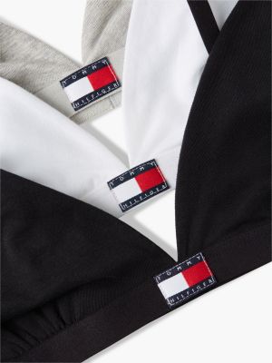 white 3-pack heritage logo triangle bras for women tommy hilfiger