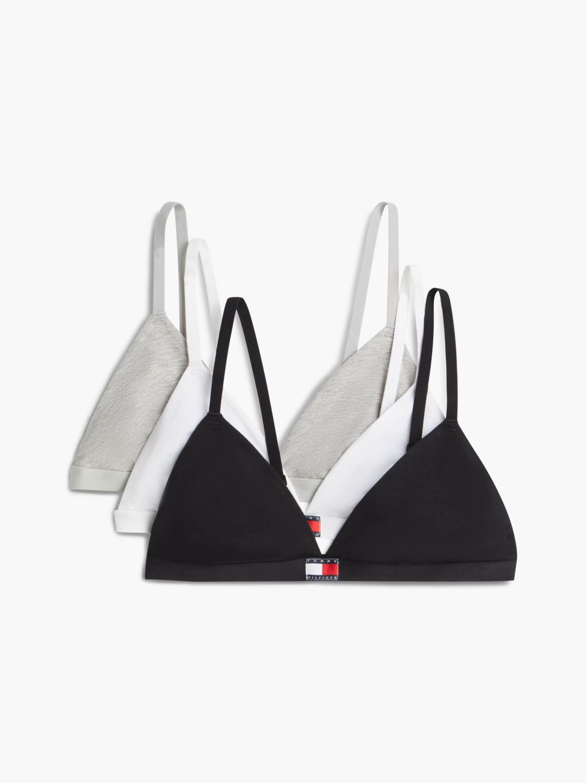 3-Pack Heritage Logo Triangle Bras — White