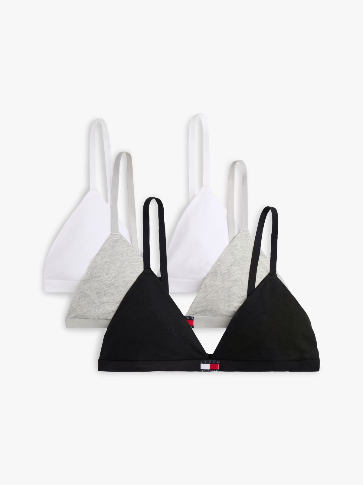 3-Pack Heritage Logo Triangle Bras — Grey