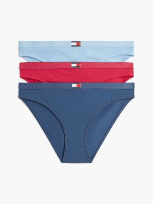 white 3-pack heritage flag logo briefs for women tommy hilfiger