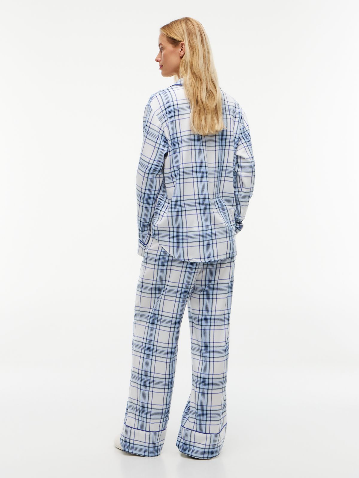 Essential Flannel Pyjamas And Slippers Gift Set — Blue