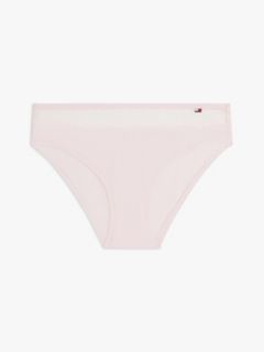 Lace Trim Microfibre Briefs — Pink 5