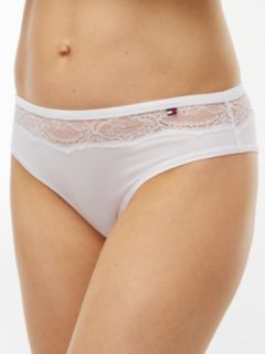 Lace Trim Microfibre Briefs — White 3
