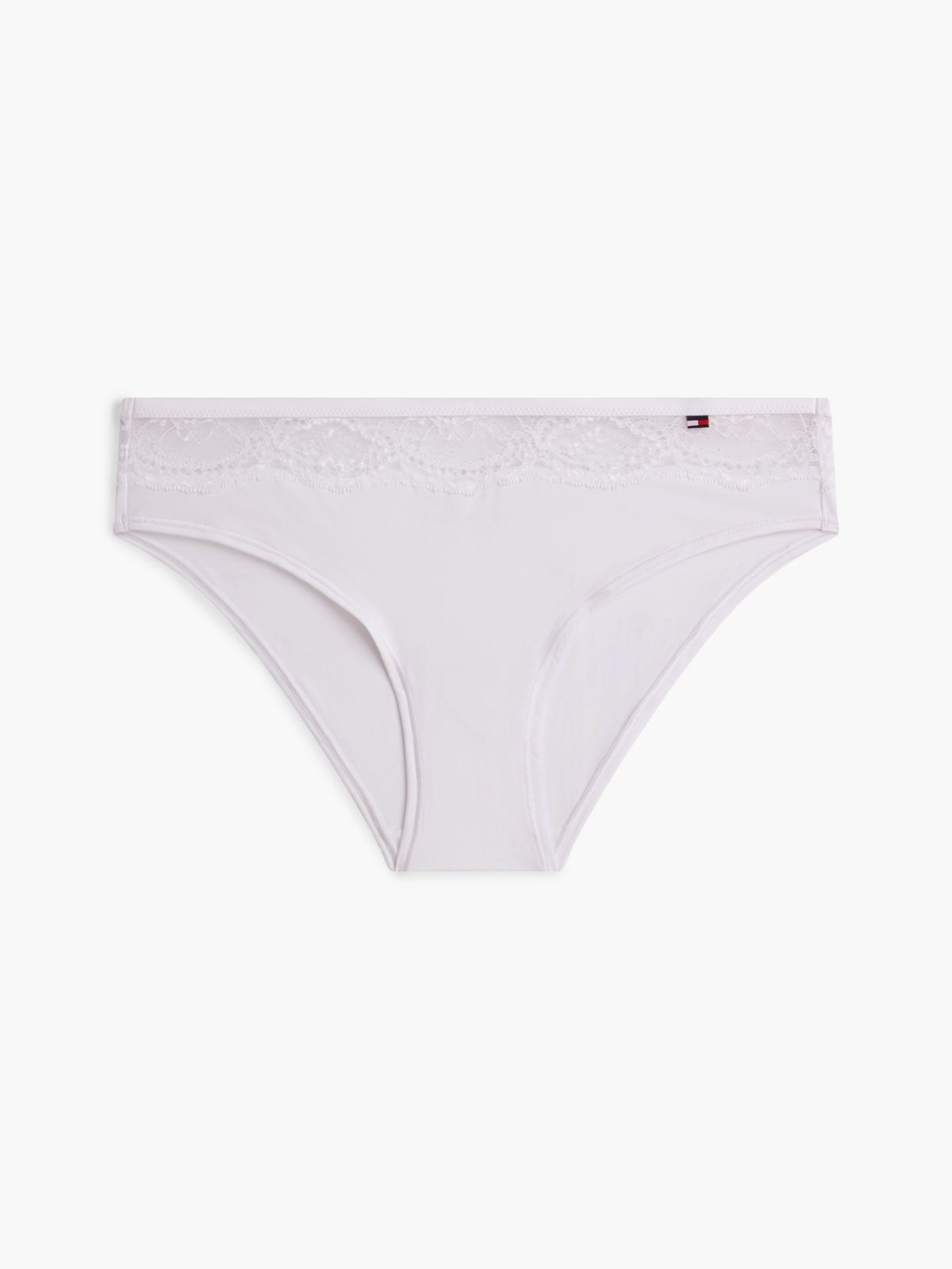 Lace Trim Microfibre Briefs — White