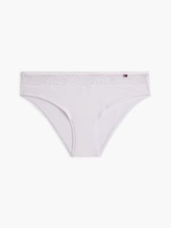 Lace Trim Microfibre Briefs — White 5