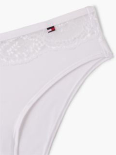 Lace Trim Microfibre Briefs — White 6