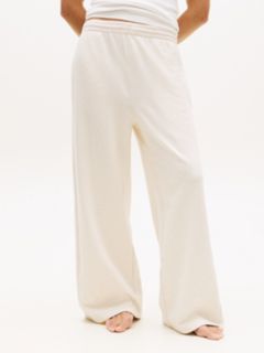 Essential Logo Wide Leg Lounge Trousers — Beige 2
