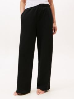 Essential Logo Wide Leg Lounge Trousers — Black 2