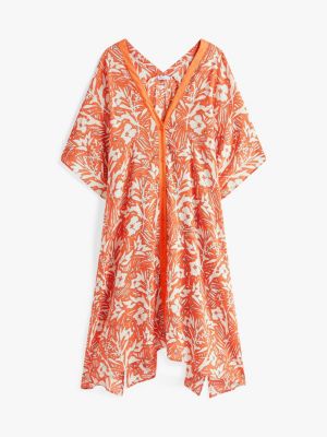 kolorowy kwiatowy kaftan plażowy dla kobiety - tommy hilfiger