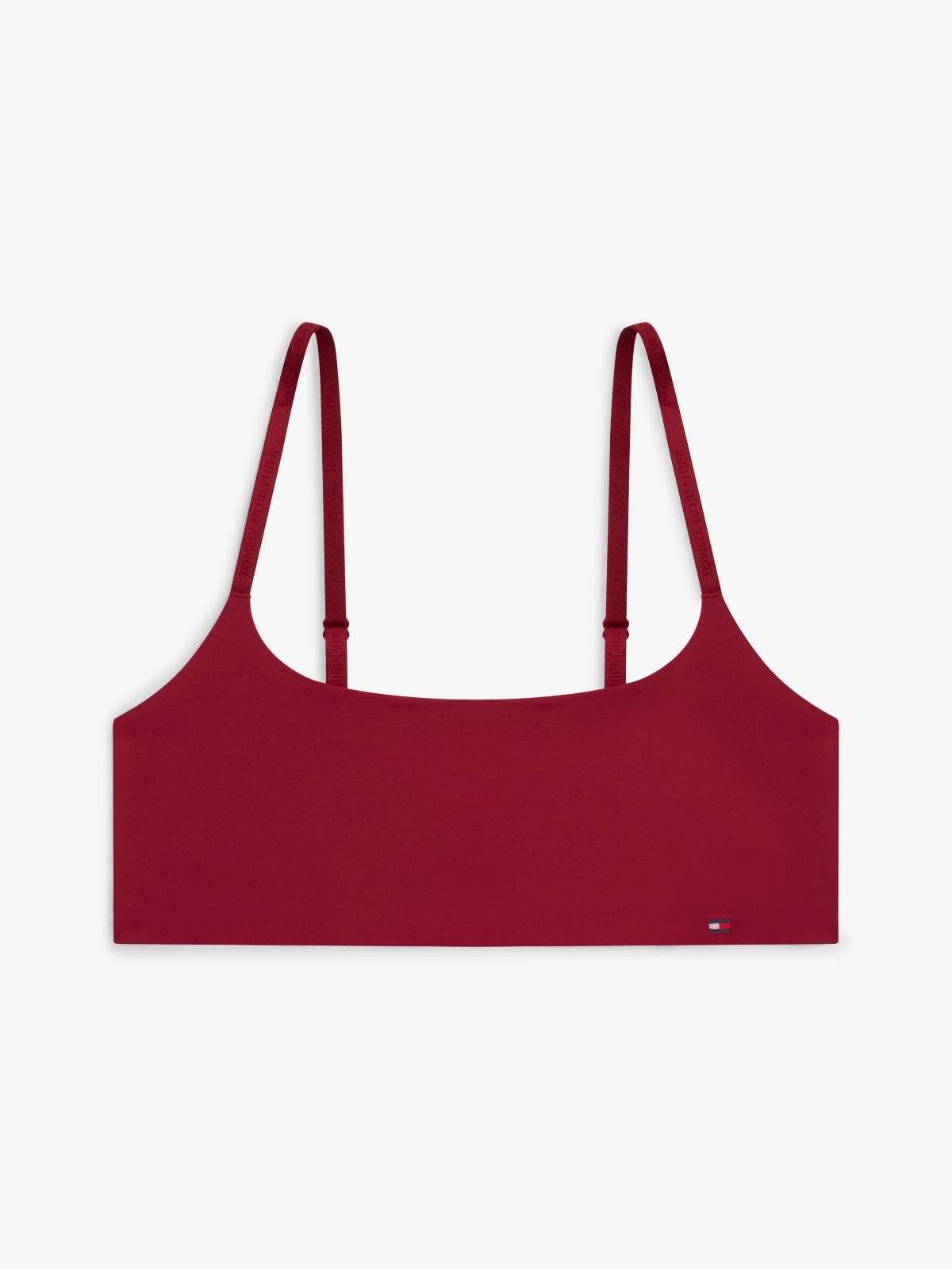 Essential Tonal Logo Unpadded Bralette — Red