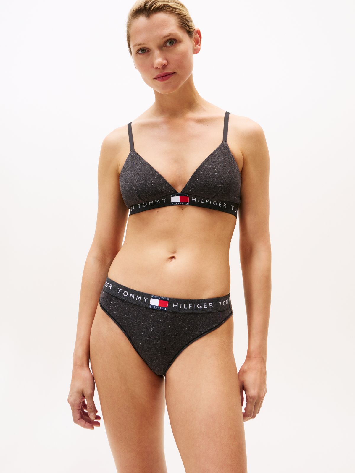 Heritage Logo Triangle Bra — Grey