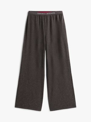 grau essential langarm-pyjama-set mit metallic für damen - tommy hilfiger