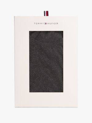 grau essential langarm-pyjama-set mit metallic für damen - tommy hilfiger