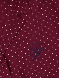 Essential Print Embroidery Relaxed Pyjama Shirt — Red 6
