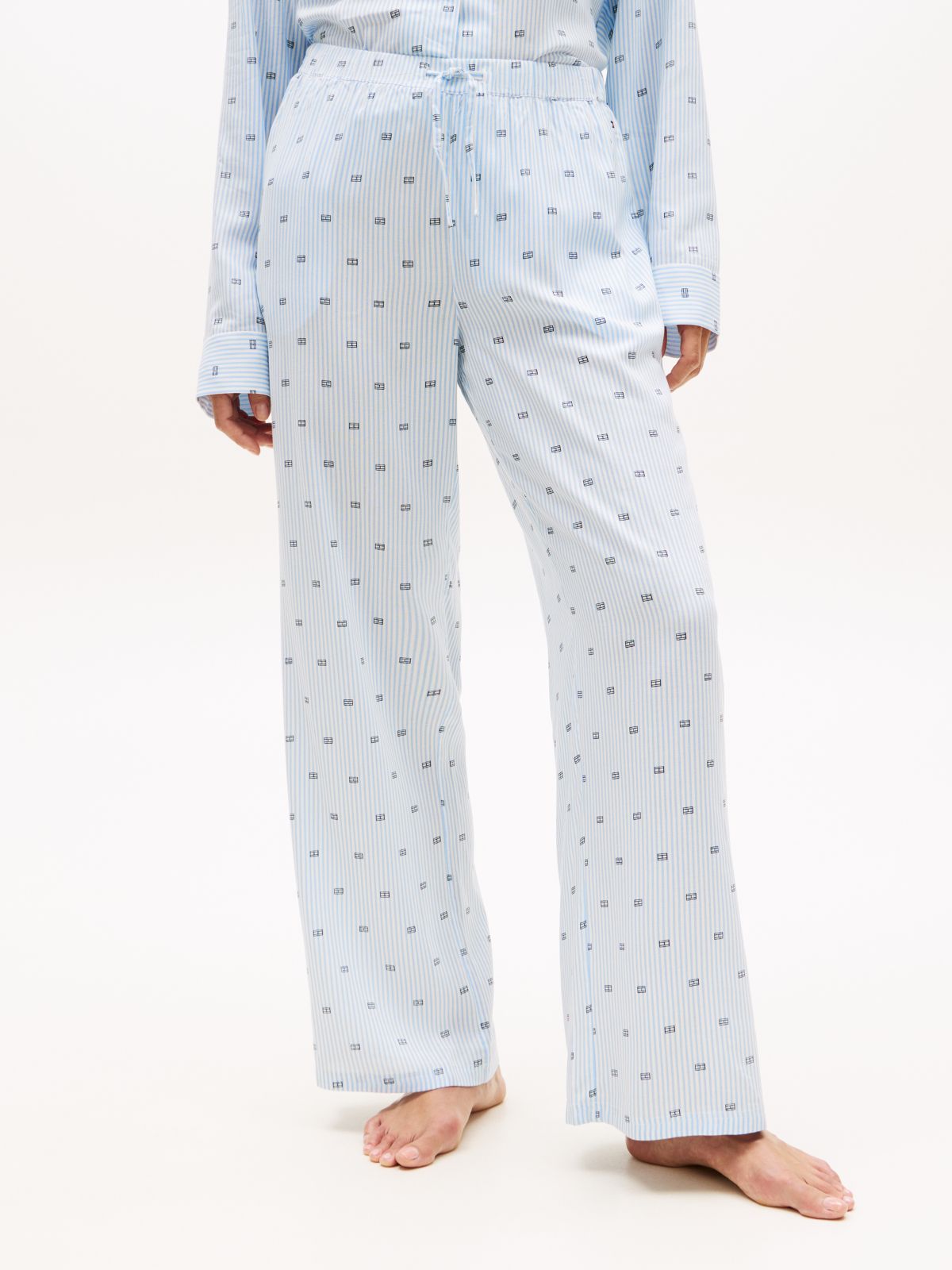 Essential Relaxed Drawstring Pyjama Bottoms — Blue