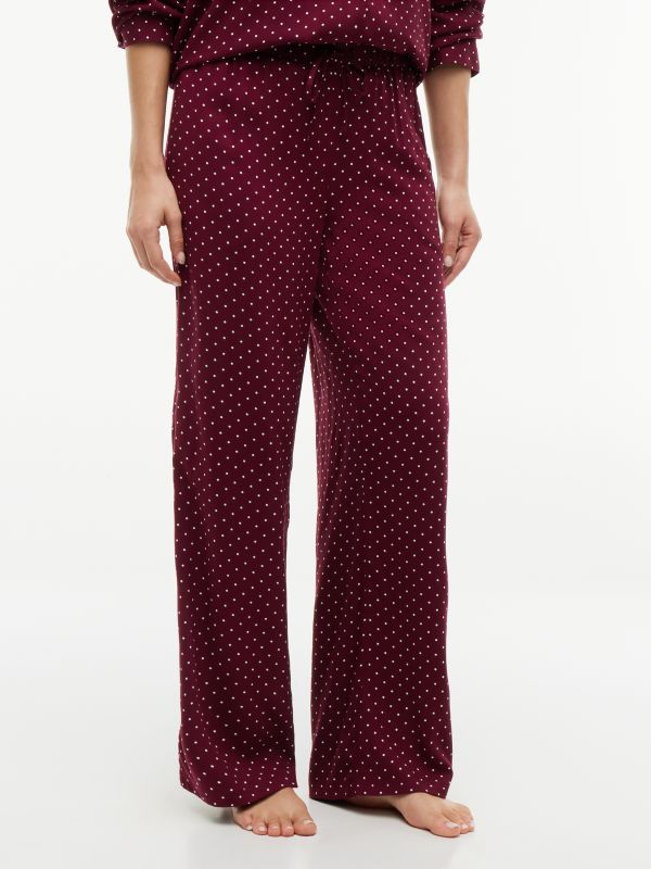 Essential Relaxed Drawstring Pyjama Bottoms — Red