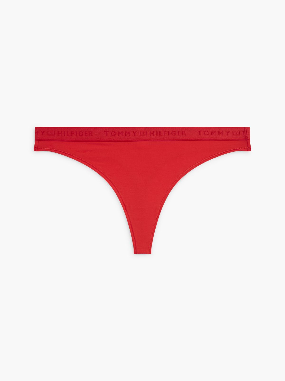 Tonal Repeat Logo Waistband Thong — Orange