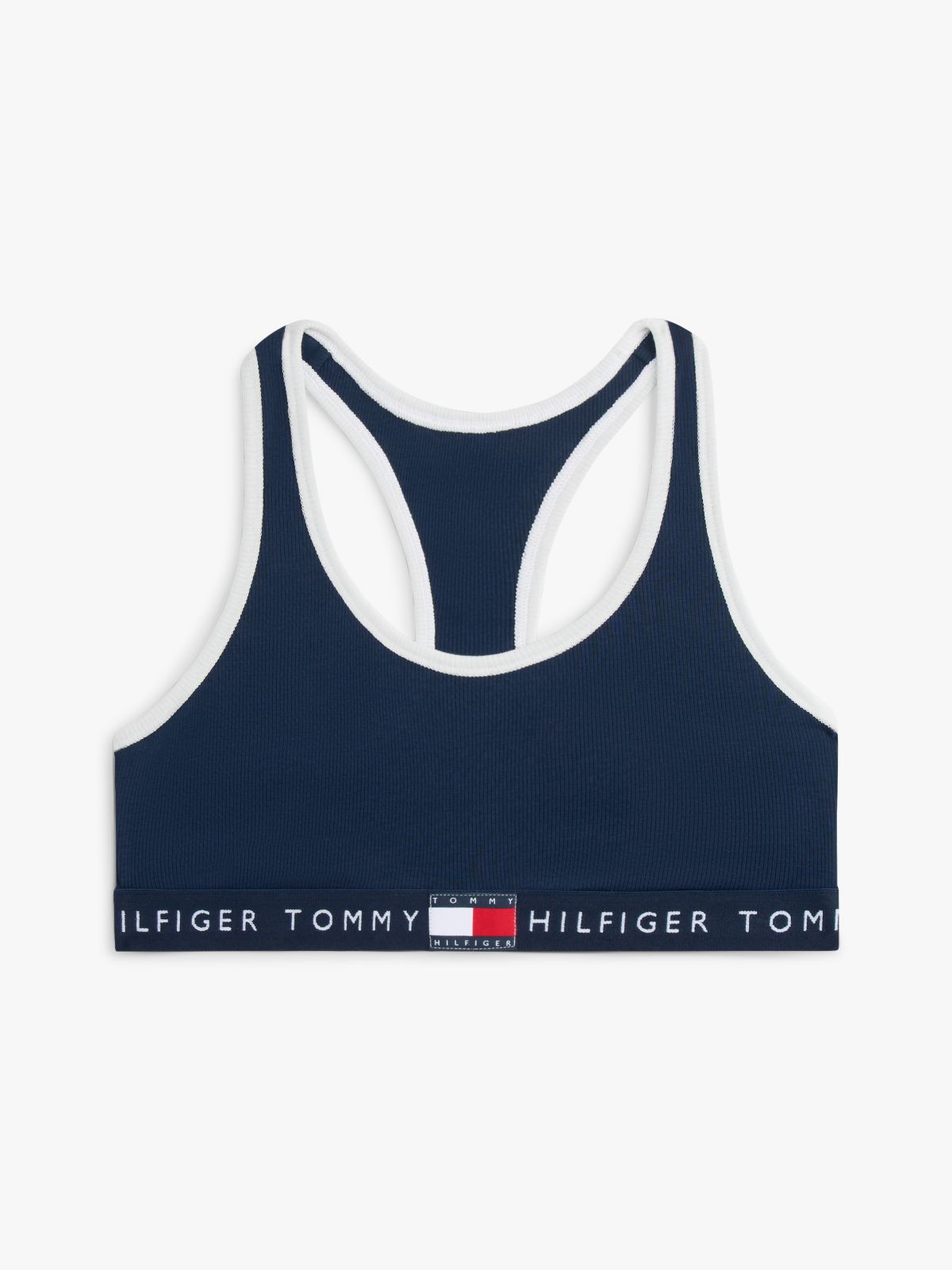 Heritage Logo Ribbed Racerback Bralette — Blue