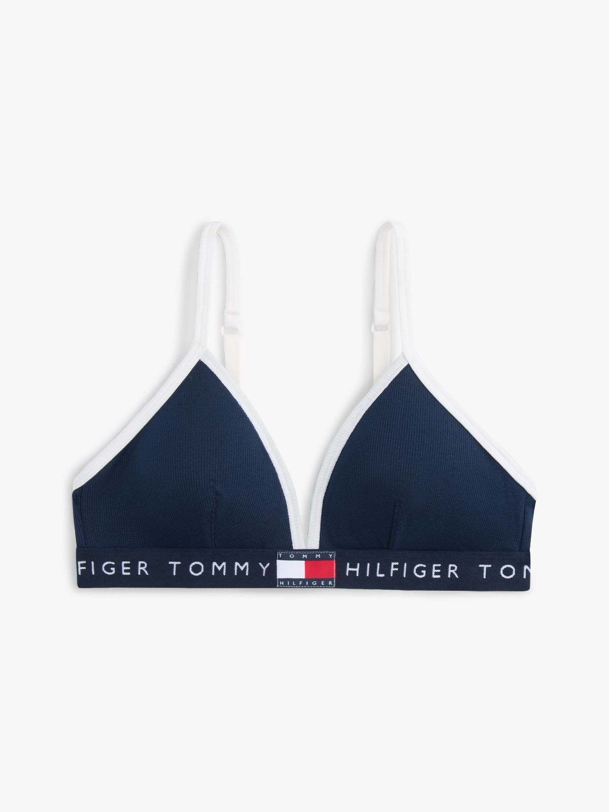 Heritage Logo Removable Padding Triangle Bra — Blue