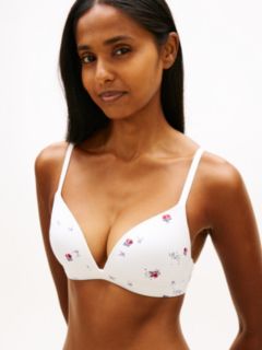 Essential Print Padded Triangle Bra — Beige 3