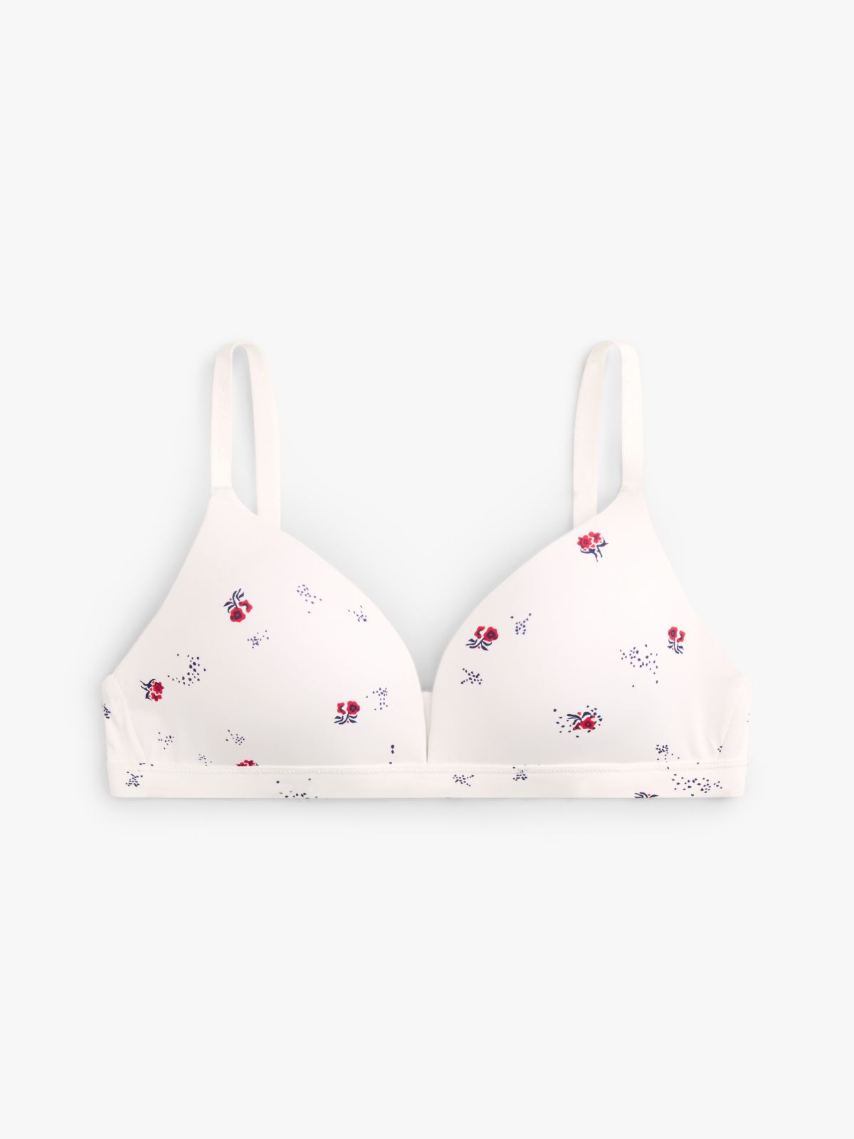 Essential Print Padded Triangle Bra — Beige