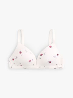 Essential Print Padded Triangle Bra — Beige 5