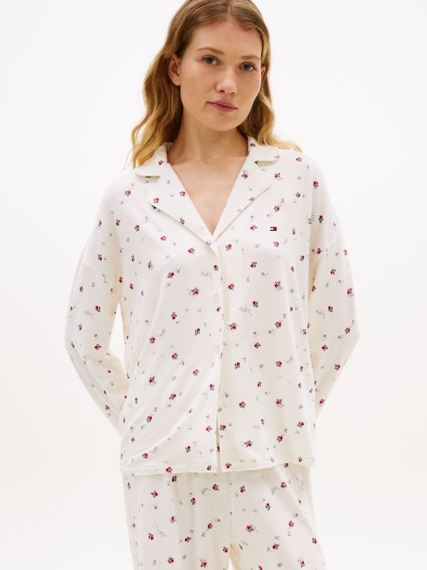 Essential Print Pyjama Shirt — Beige