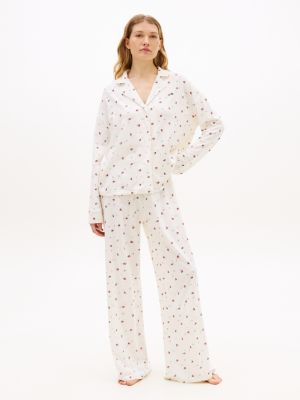 beige essential print pyjama bottoms for women tommy hilfiger