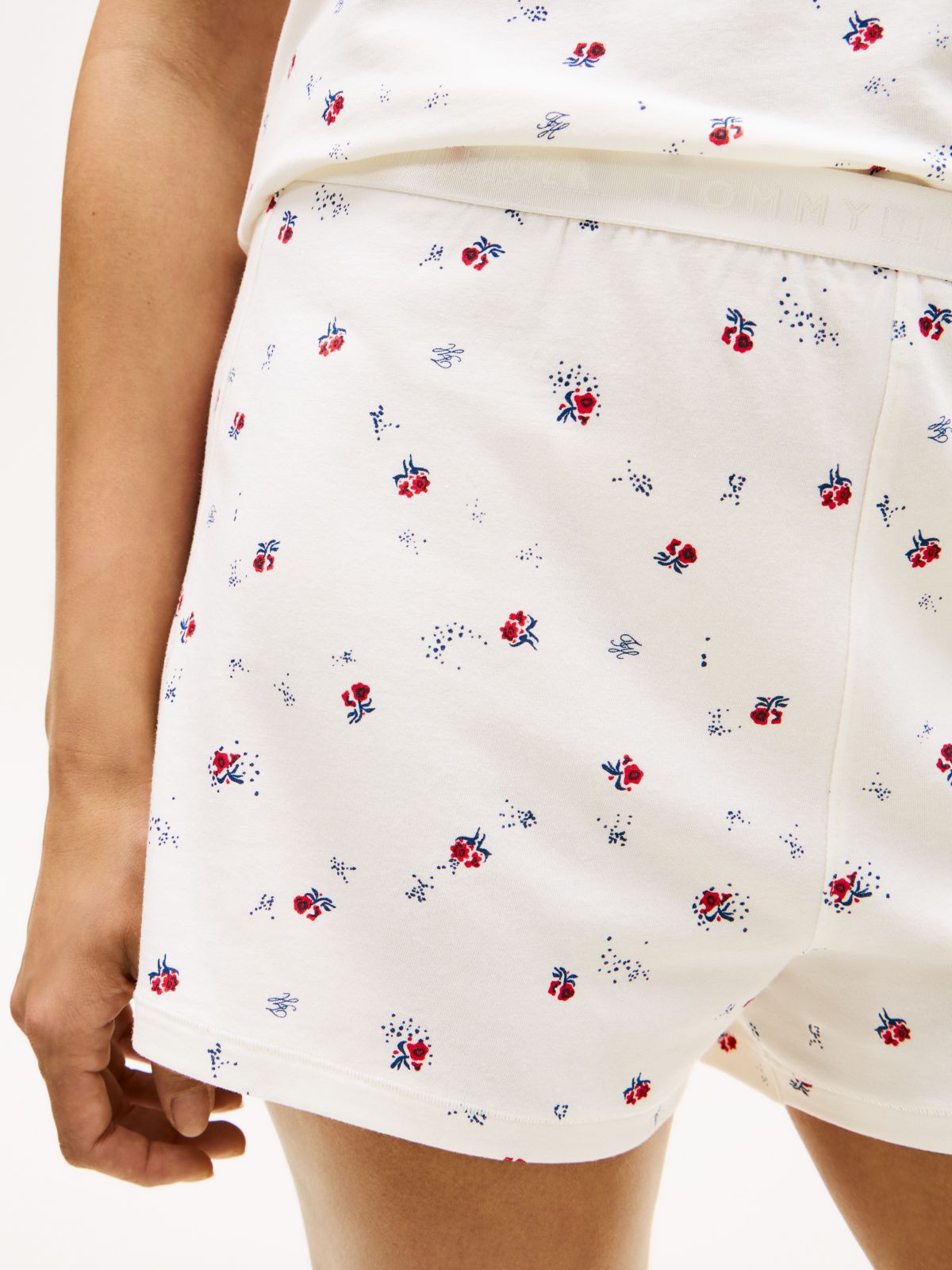 Essential Print Pyjama Shorts — Beige