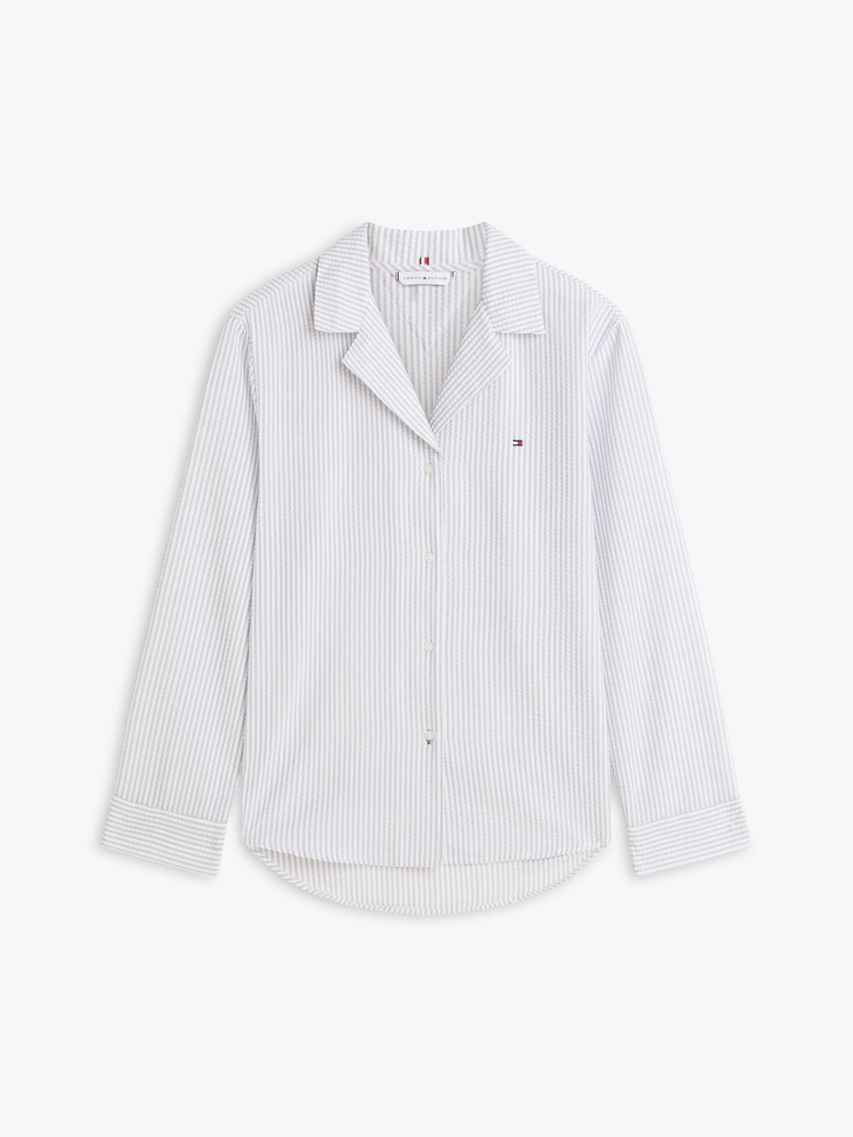 Essential Seersucker Pyjama Shirt — Blue