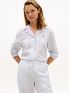 Essential Seersucker Pyjama Shirt — Blue 1