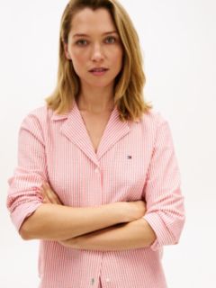 Essential Seersucker Pyjama Shirt — Red 2