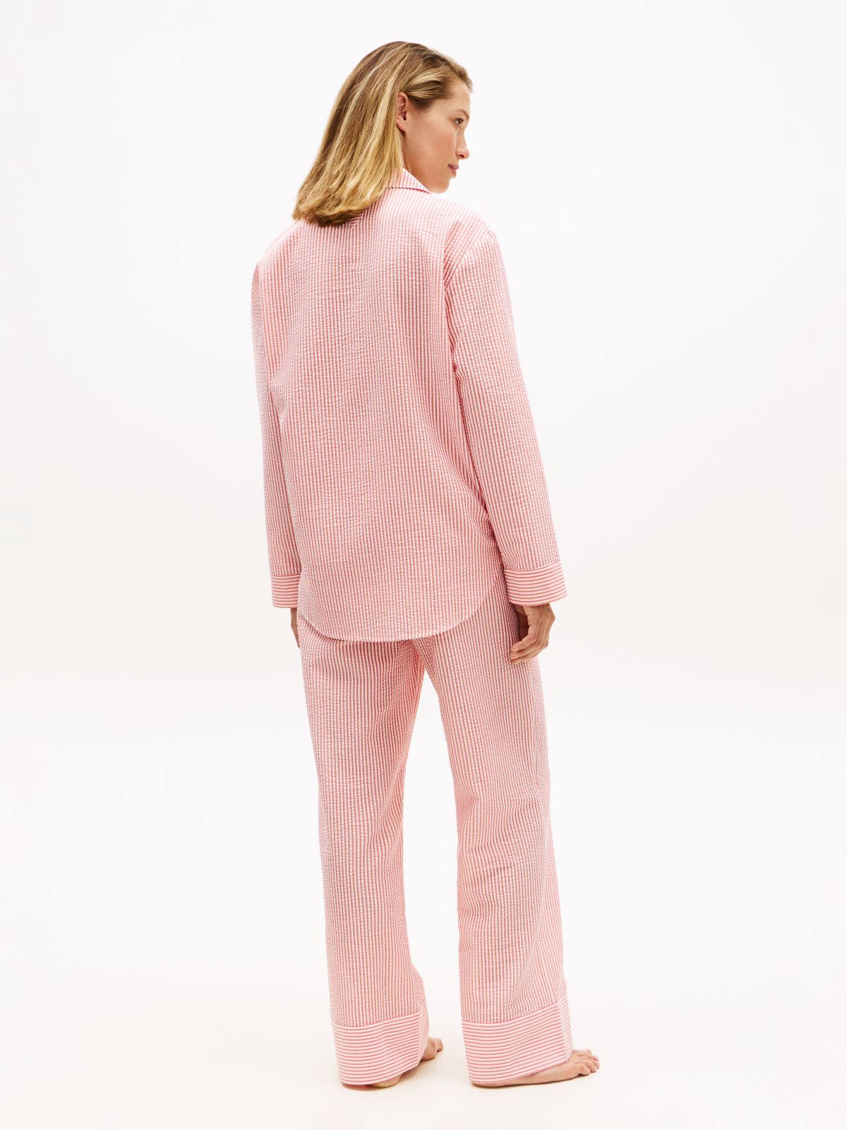 Essential Seersucker Pyjama Shirt — Red
