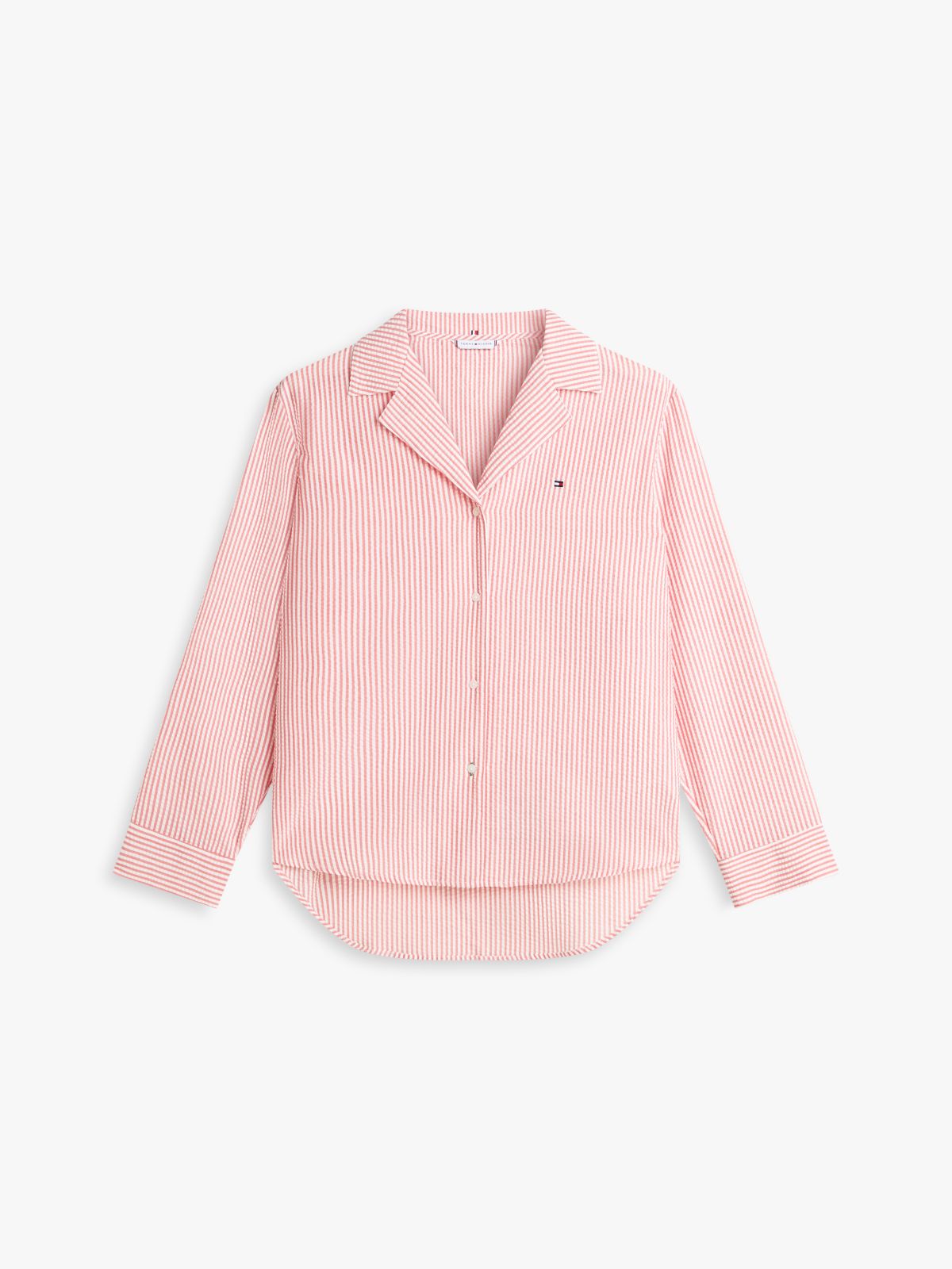 Essential Seersucker Pyjama Shirt — Red