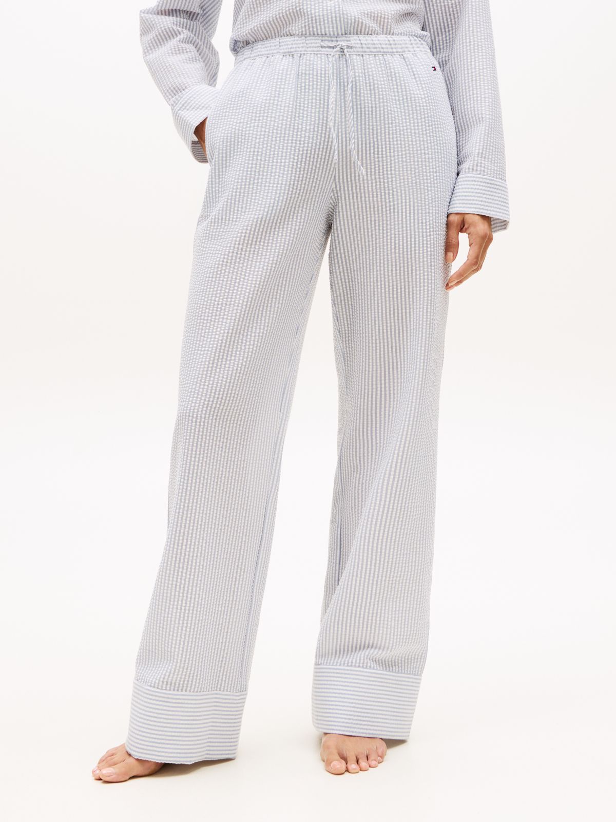 Essential Seersucker Pyjama Bottoms — Blue