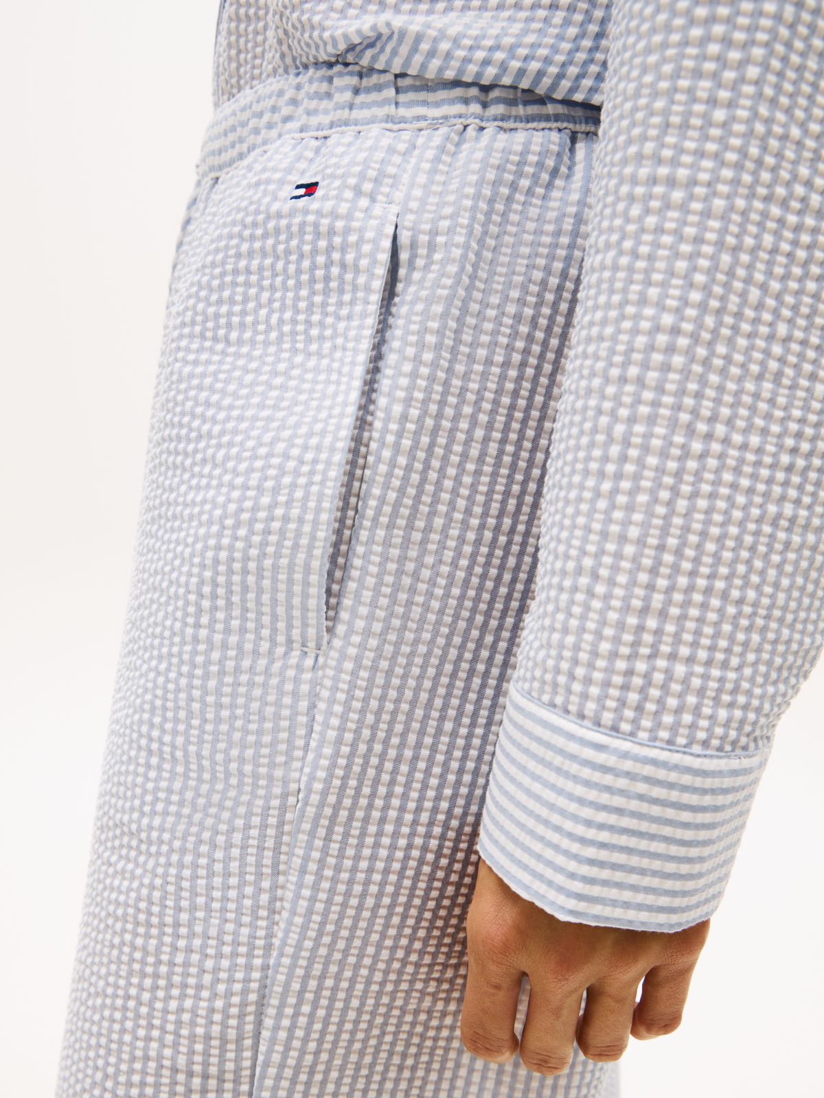 Essential Seersucker Pyjama Bottoms — Blue