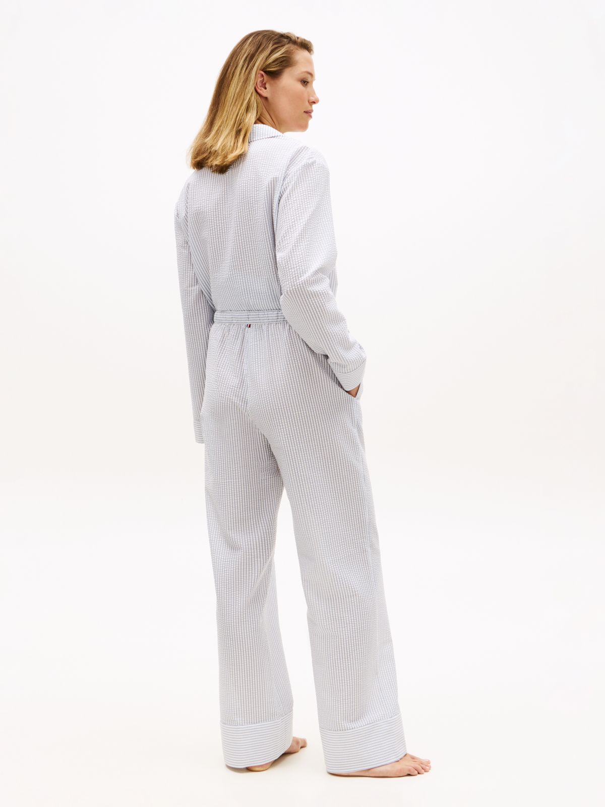Essential Seersucker Pyjama Bottoms — Blue
