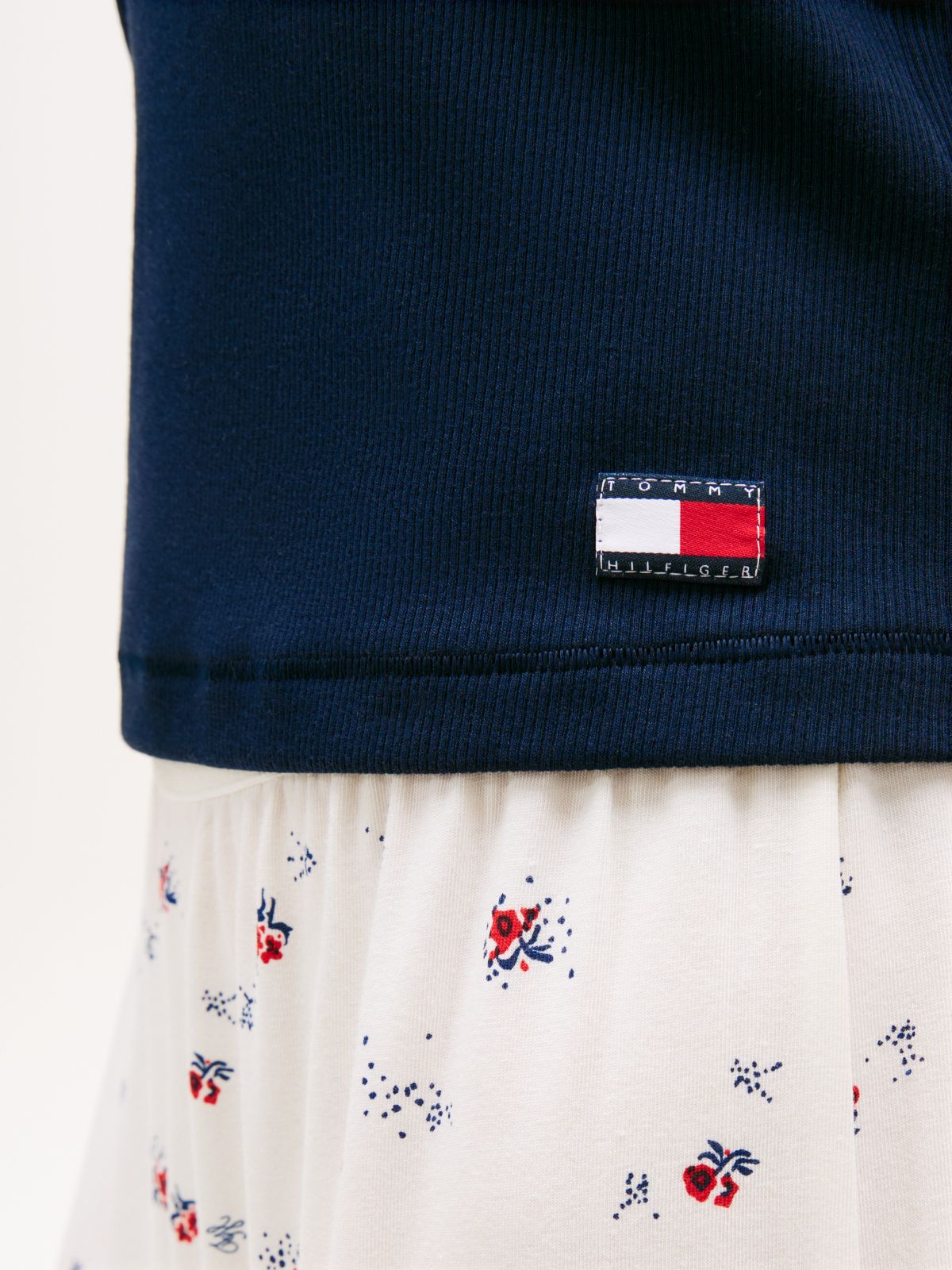 Heritage Contrast Trim Ribbed Lounge T-Shirt — Blue
